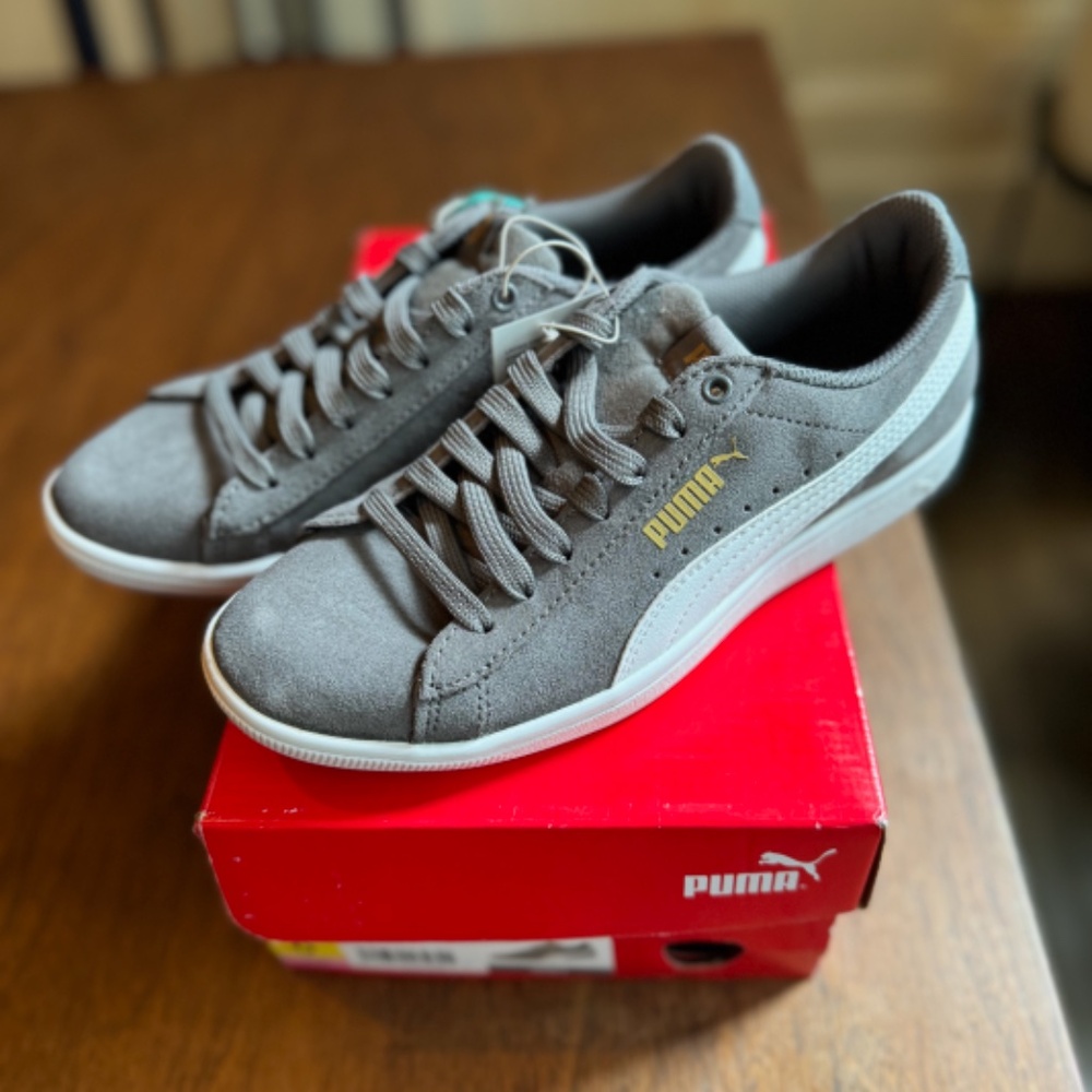 PUMA Vikky Gray Suede - NEW WITH TAGS